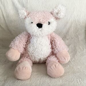 Manhattan Toy  Company Curly Q Deer Plush 15” Pink White Stuffed Animal